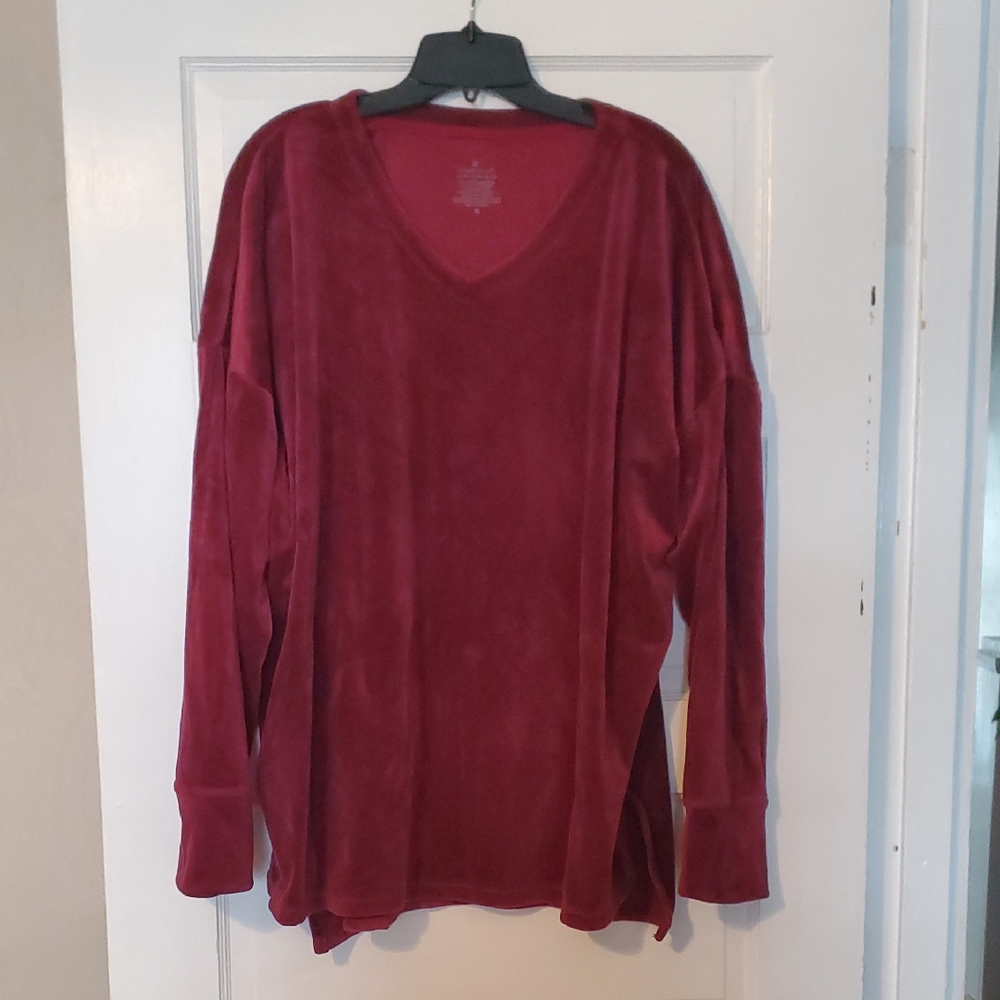 Cuddl Duds Women's Crew Neck Sweater - Burgundy